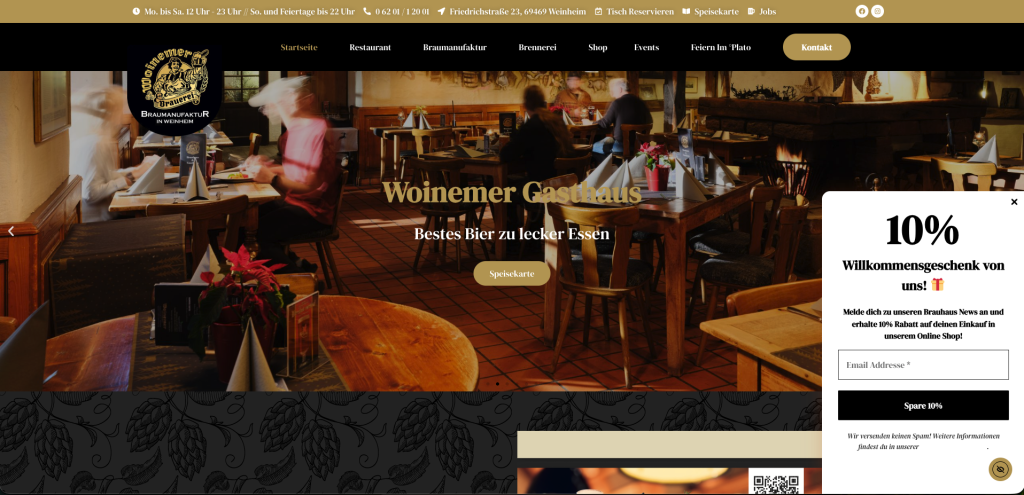 Woinemer Newsletter Anmeldung 10% Willkommensrabatt Shop